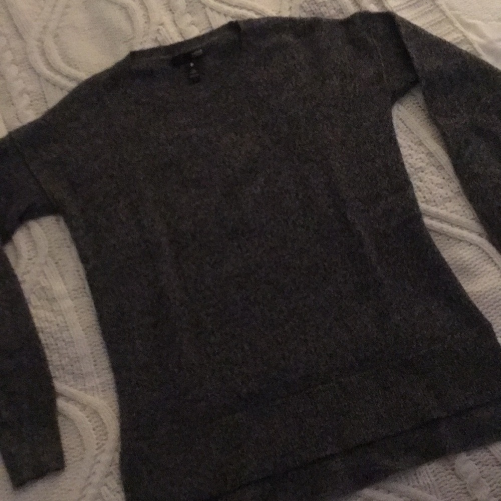 Aqua- Heather Gray Cashmere Sweater